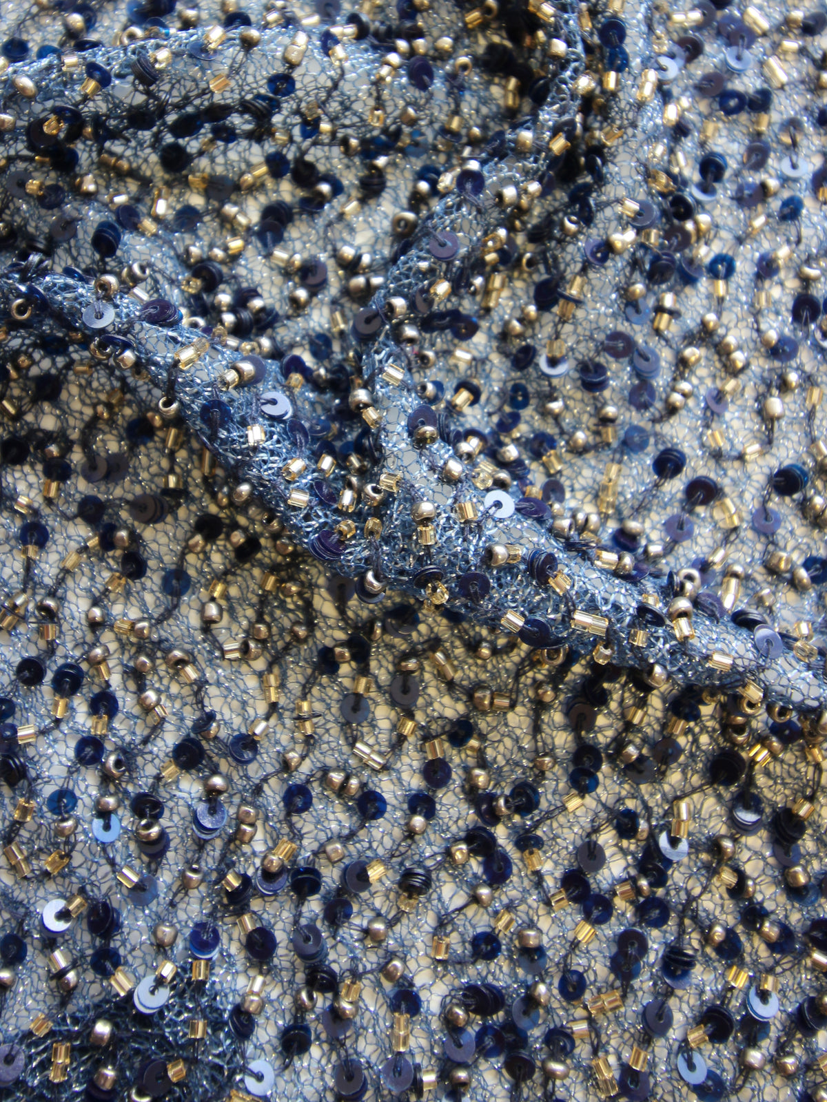 Marineblauer Paillettentüll – Davos