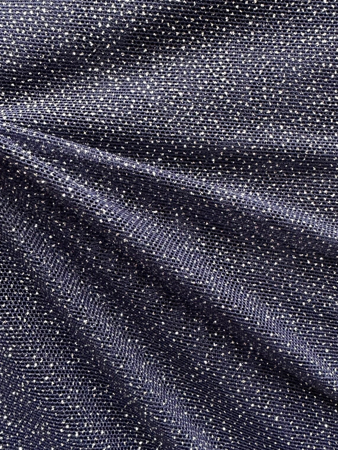 Marineblauer Stretch-Glitzerstoff - Ballerina