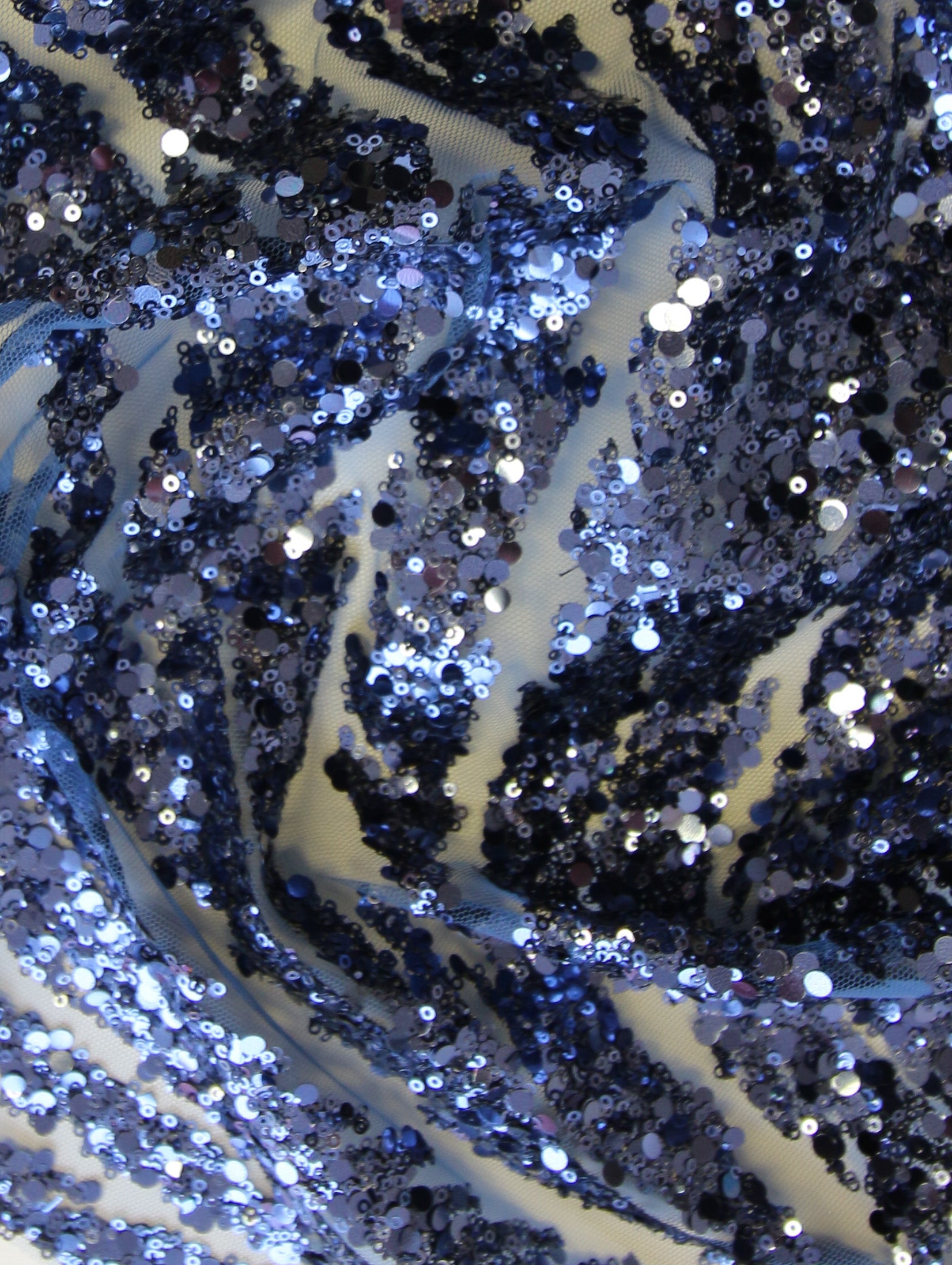 Marineblaue Pailletten-Glitzerspitze – Divine