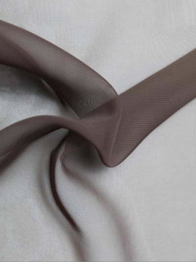 Schokoladenfarbener Poly-Chiffon - P58