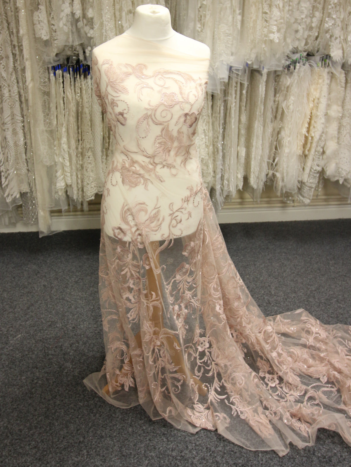 Rosa bestickte Spitze - Viveca