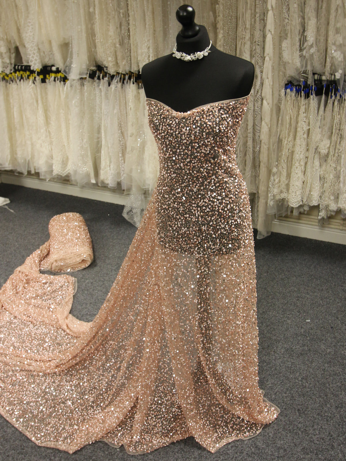 Rosa Paillettenspitze - Steffi