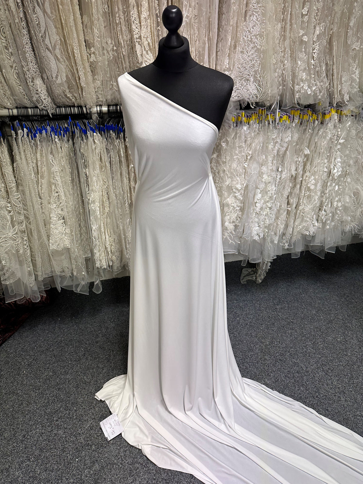 Elfenbeinfarbener Polyester-Stretch-Jersey - Radical