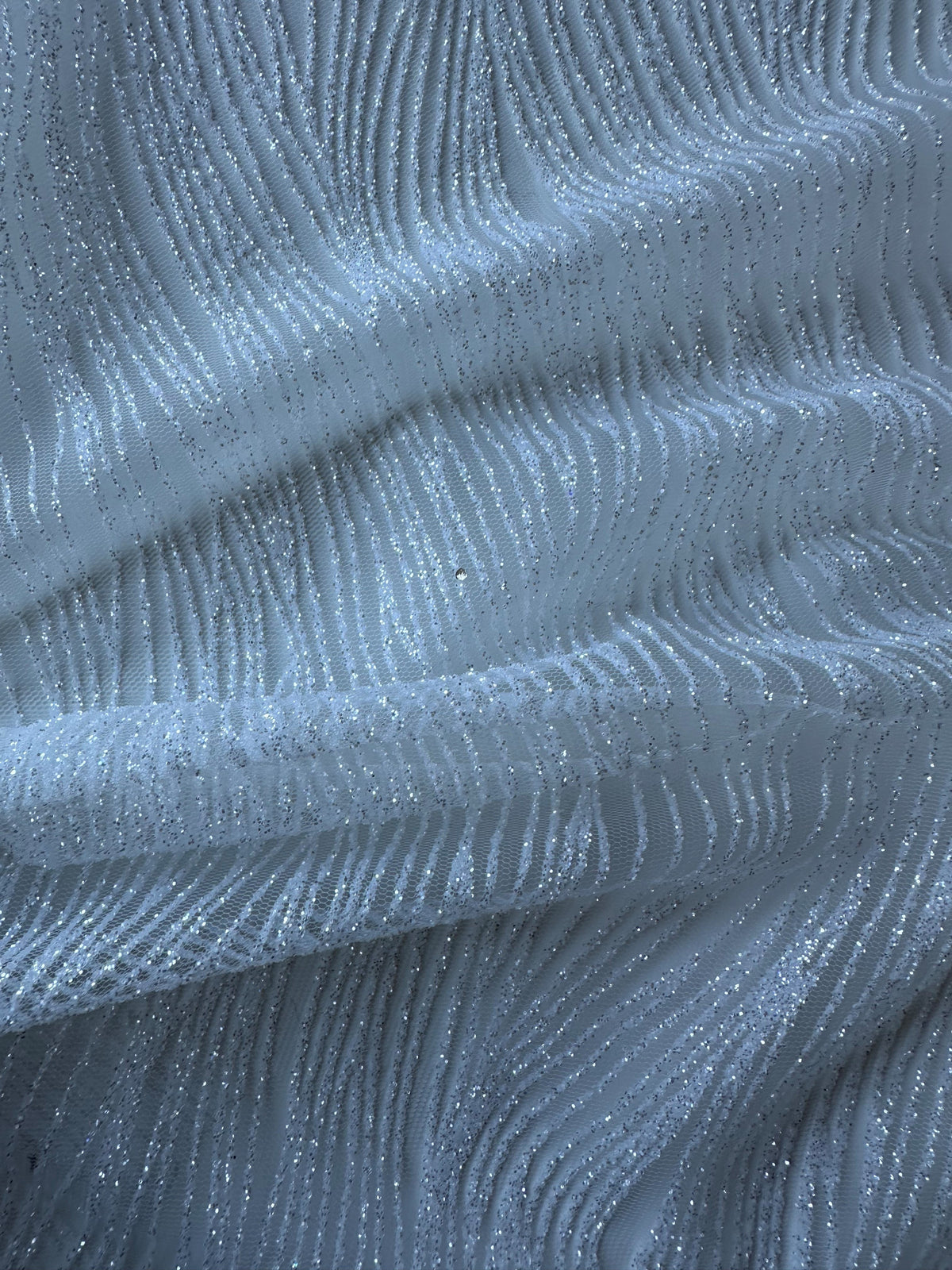 Elfenbeinfarbener Glitzertüll – Ripple