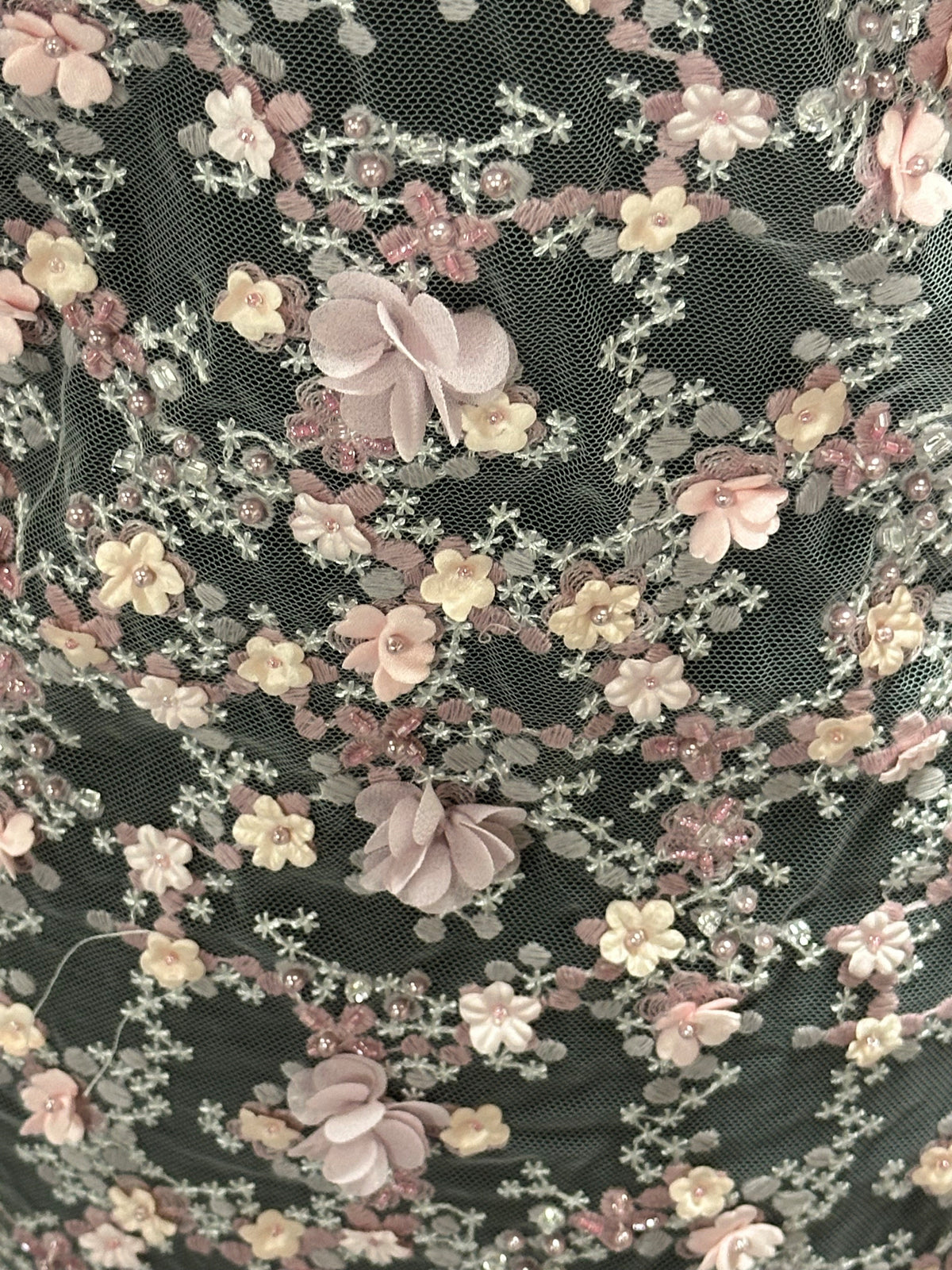 Rosa 3D-Stickspitze - Savinder