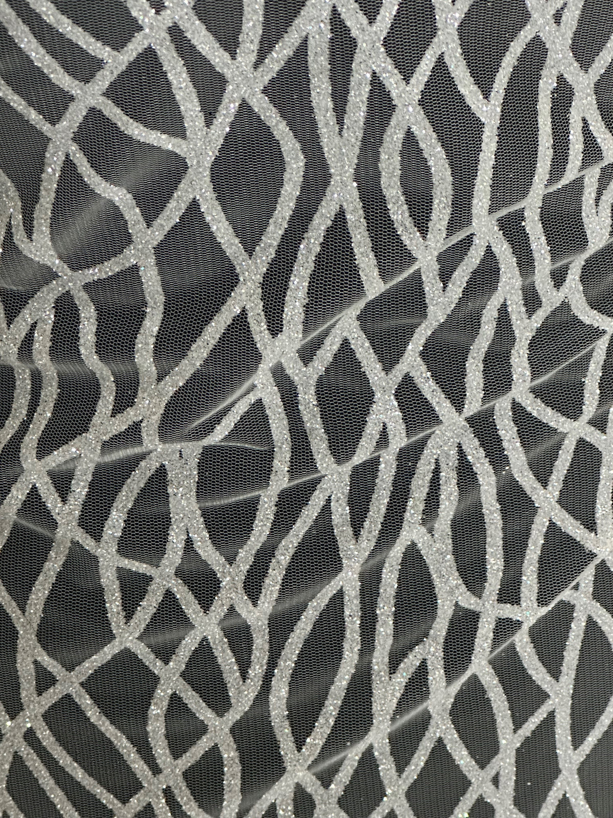 Elfenbeinfarbener Glitzertüll – Sparta