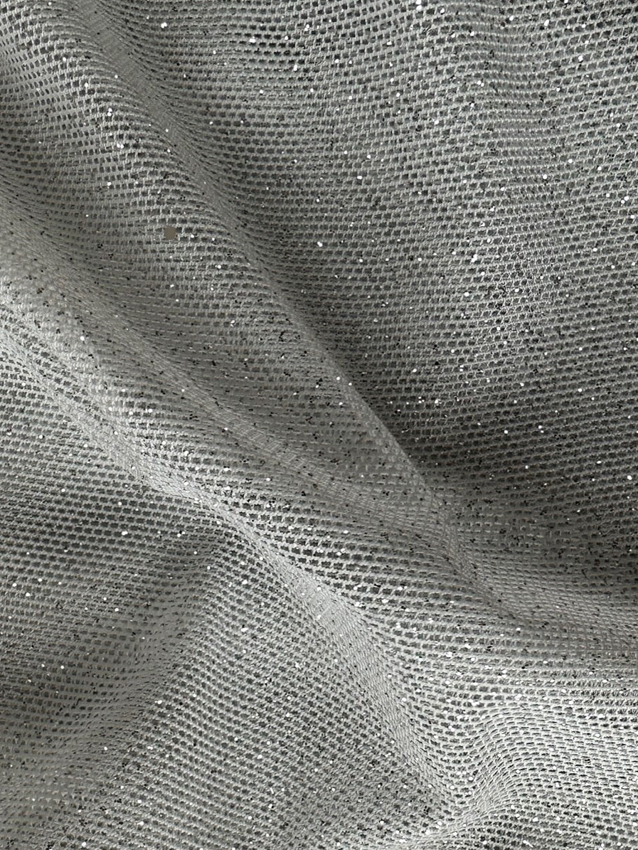 Silberner Stretch-Glitzerstoff - Ballerina
