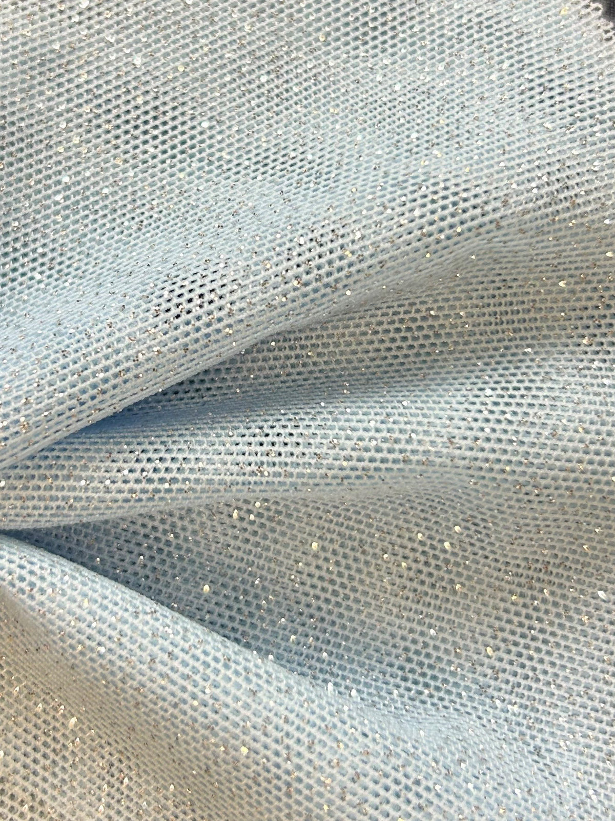 Himmelblauer Stretch-Glitzerstoff - Bastion