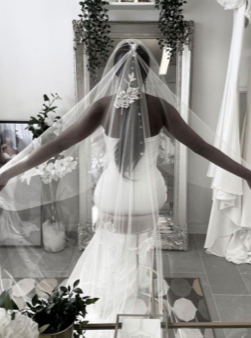 Weißer Schleiertüll - Sparkle