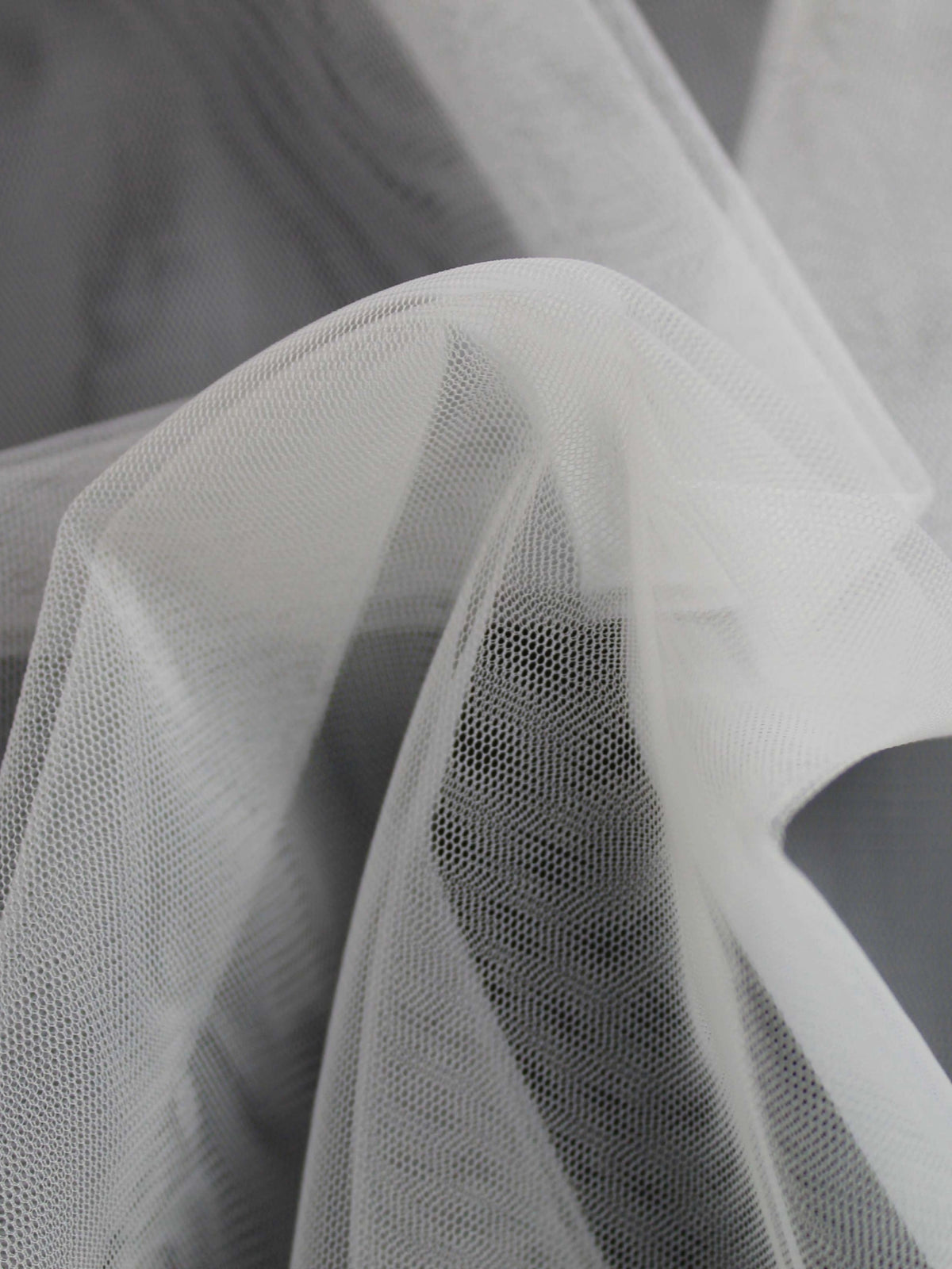 Hellelfenbeinfarbener Stretch-Tüll - TU0003