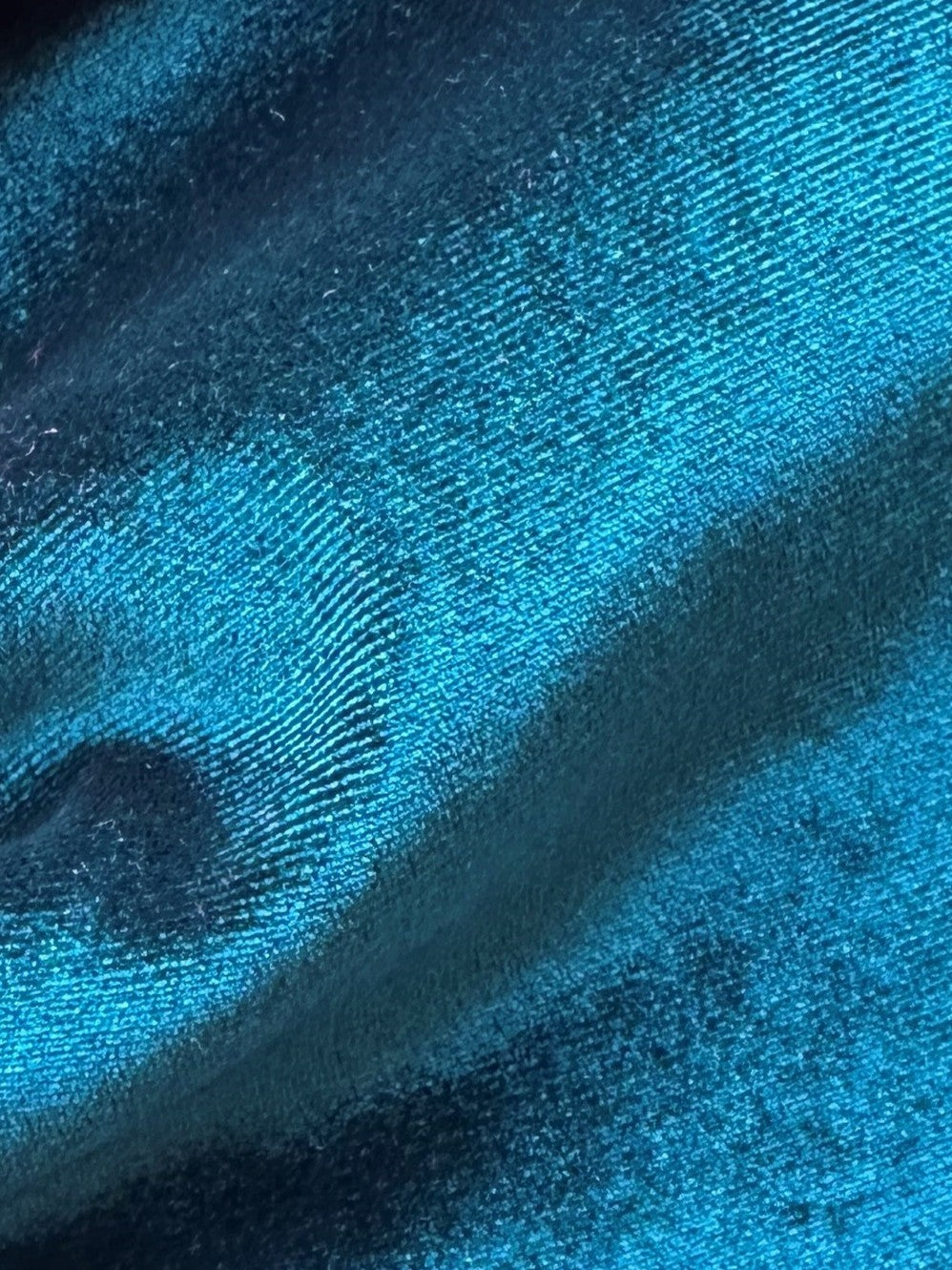 Blaugrüner Stretch-Seidensamt - Carlotta