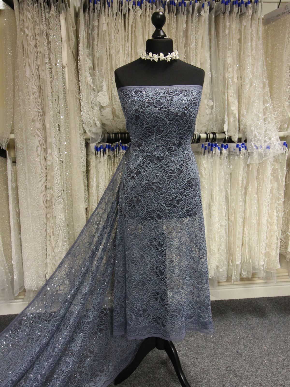 Blau Raschel-Spitze – Ezra