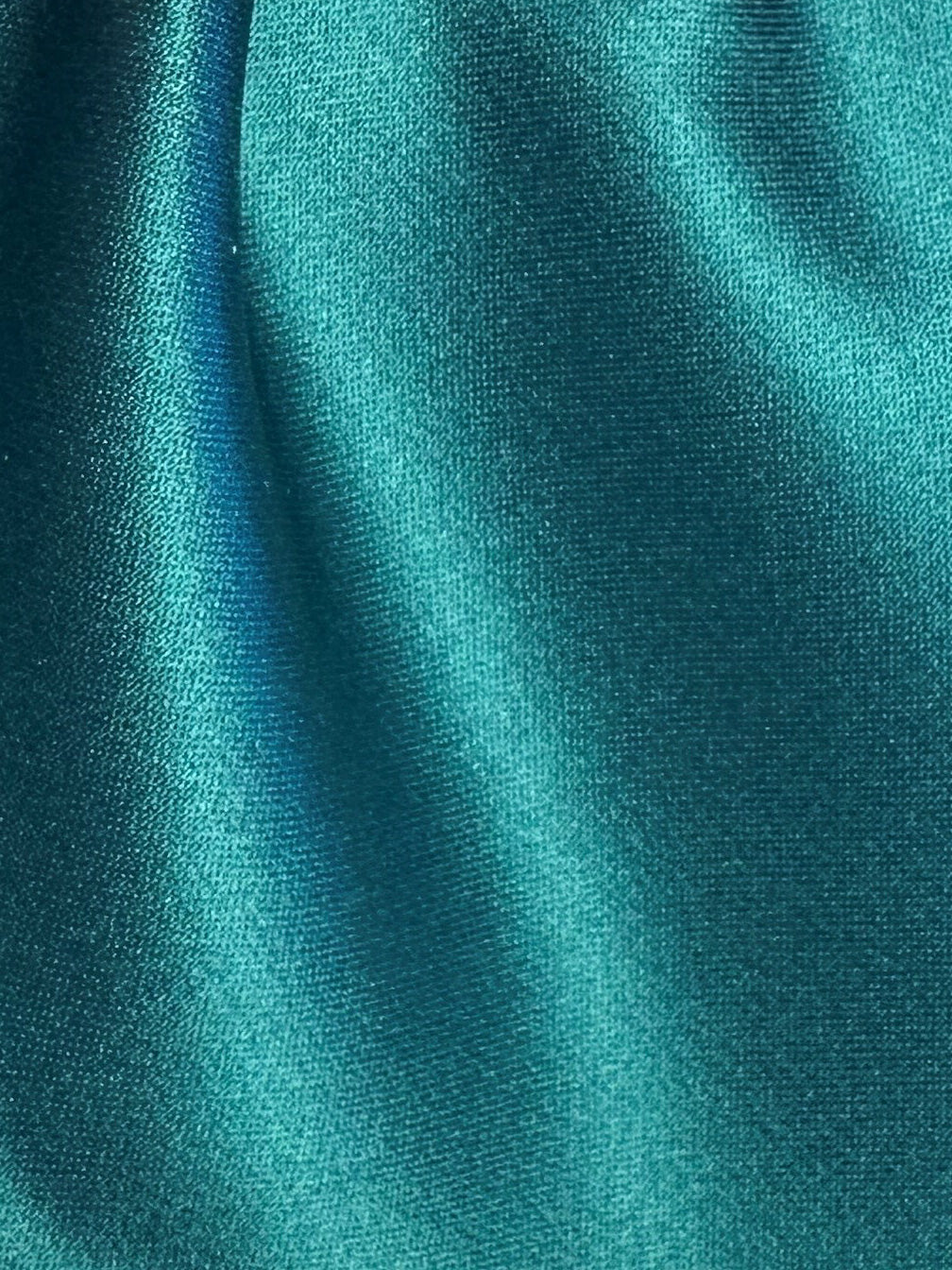 Blaugrüner Polyestersatin – Classique
