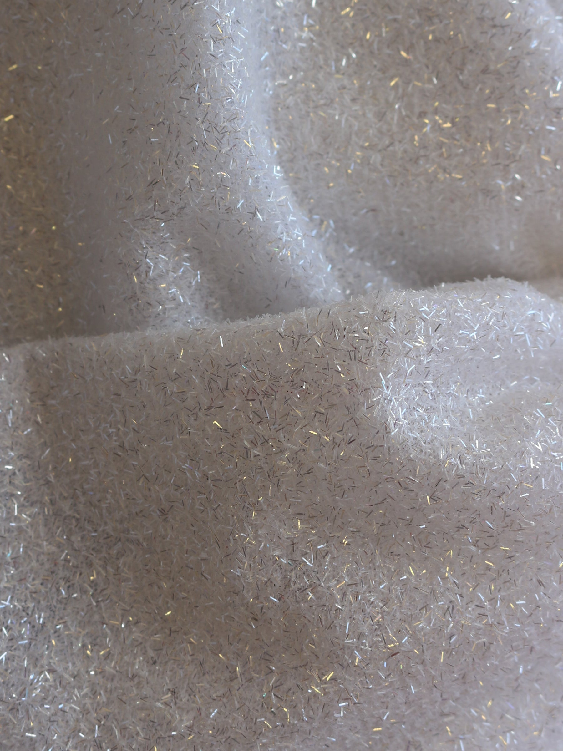 Weißer Glitzerstoff - Battenberg