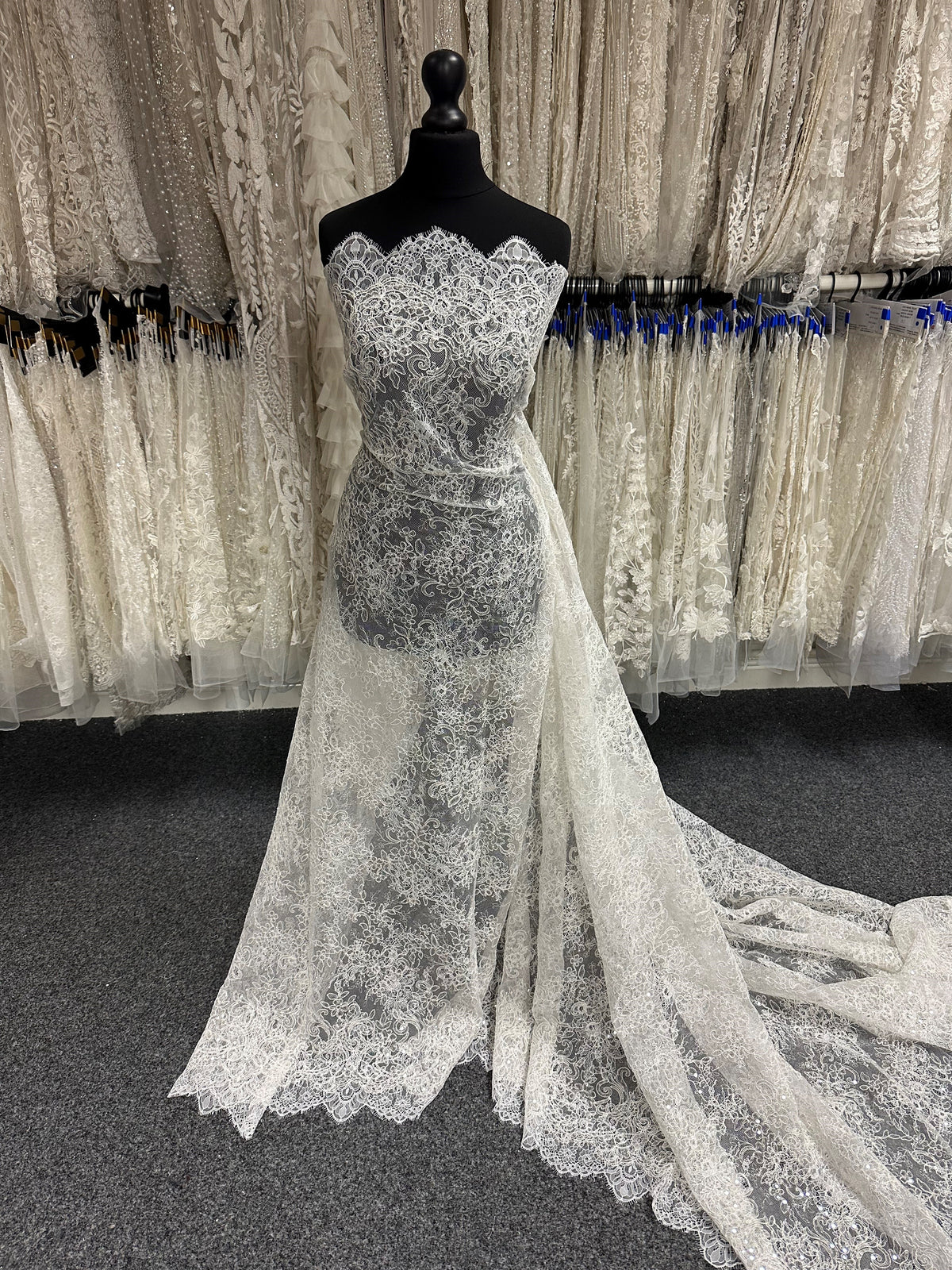 Ivory Corded and Sequin Lace - Muffin