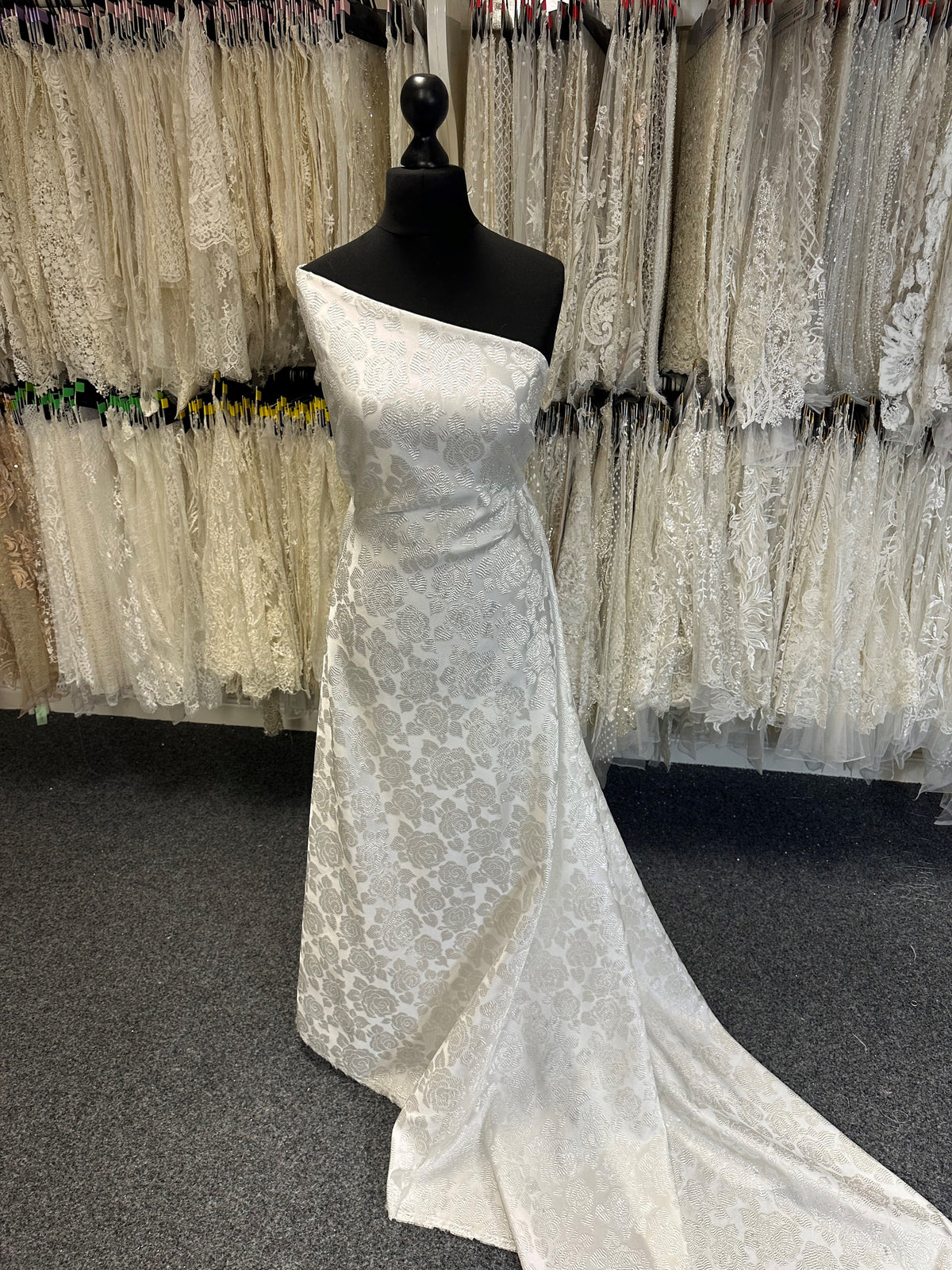 Elfenbeinfarbener Jacquard-Brokat - Flower