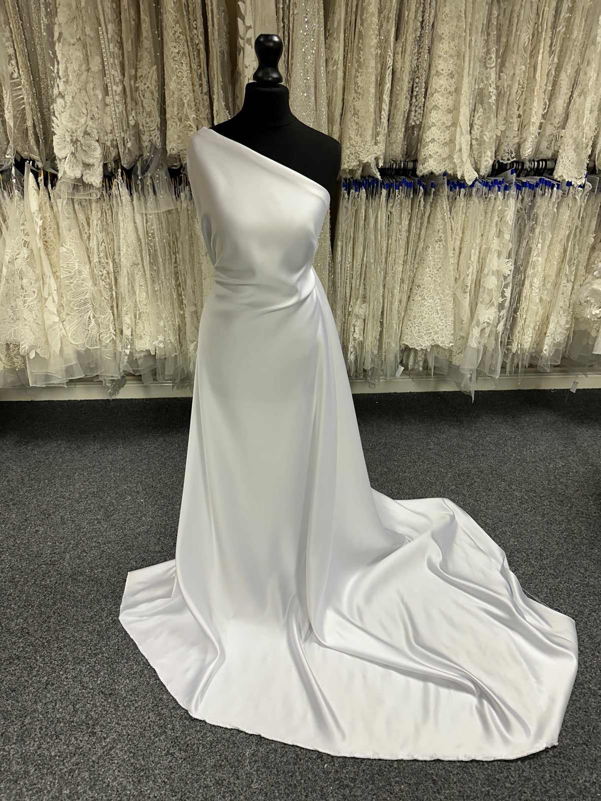 Weißer Duchess-Satin aus Polyester – Supreme