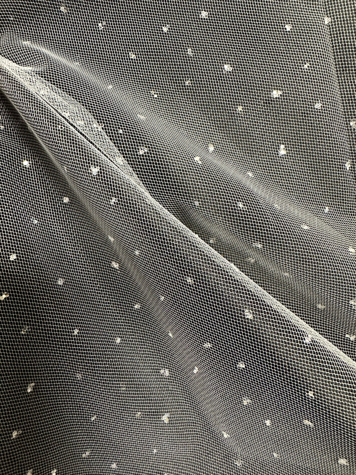 Elfenbeinfarbener Glitzertüll – Antigua