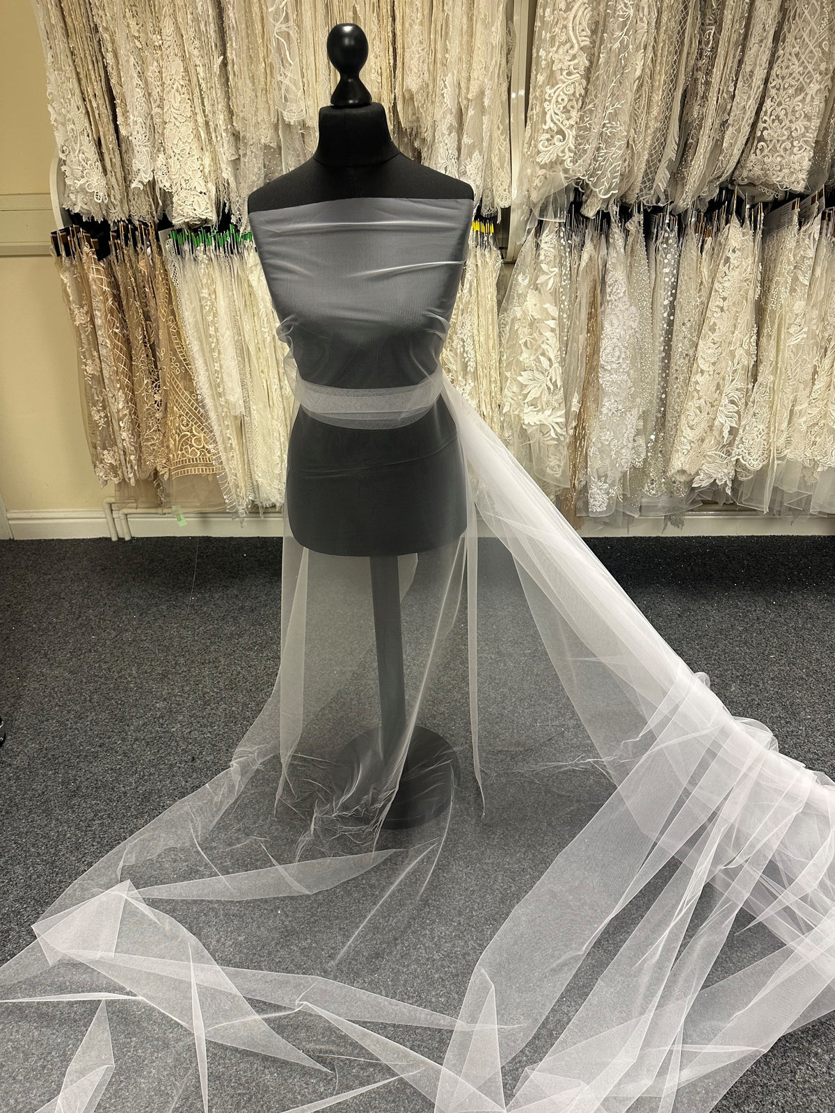 Weißer Stretch-Tüll - Landscape