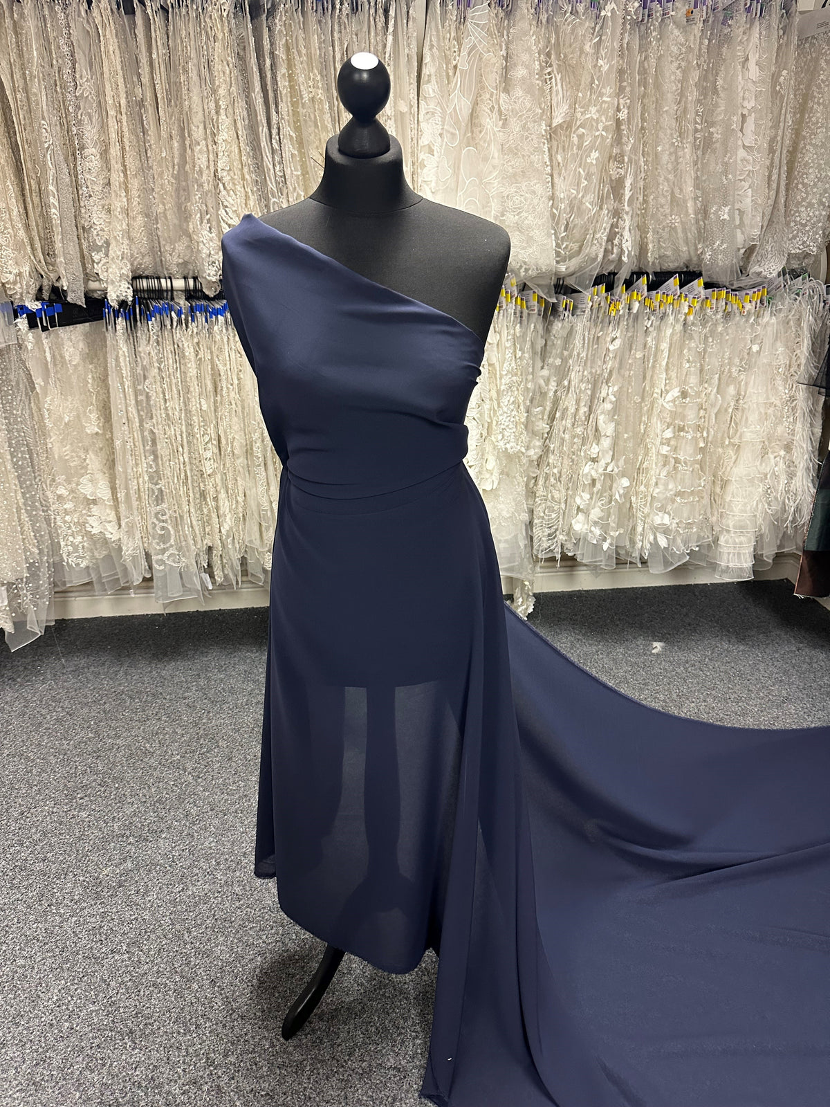 Mitternachtsfarbener Polyester-Chiffon-Stoff – Serendipity