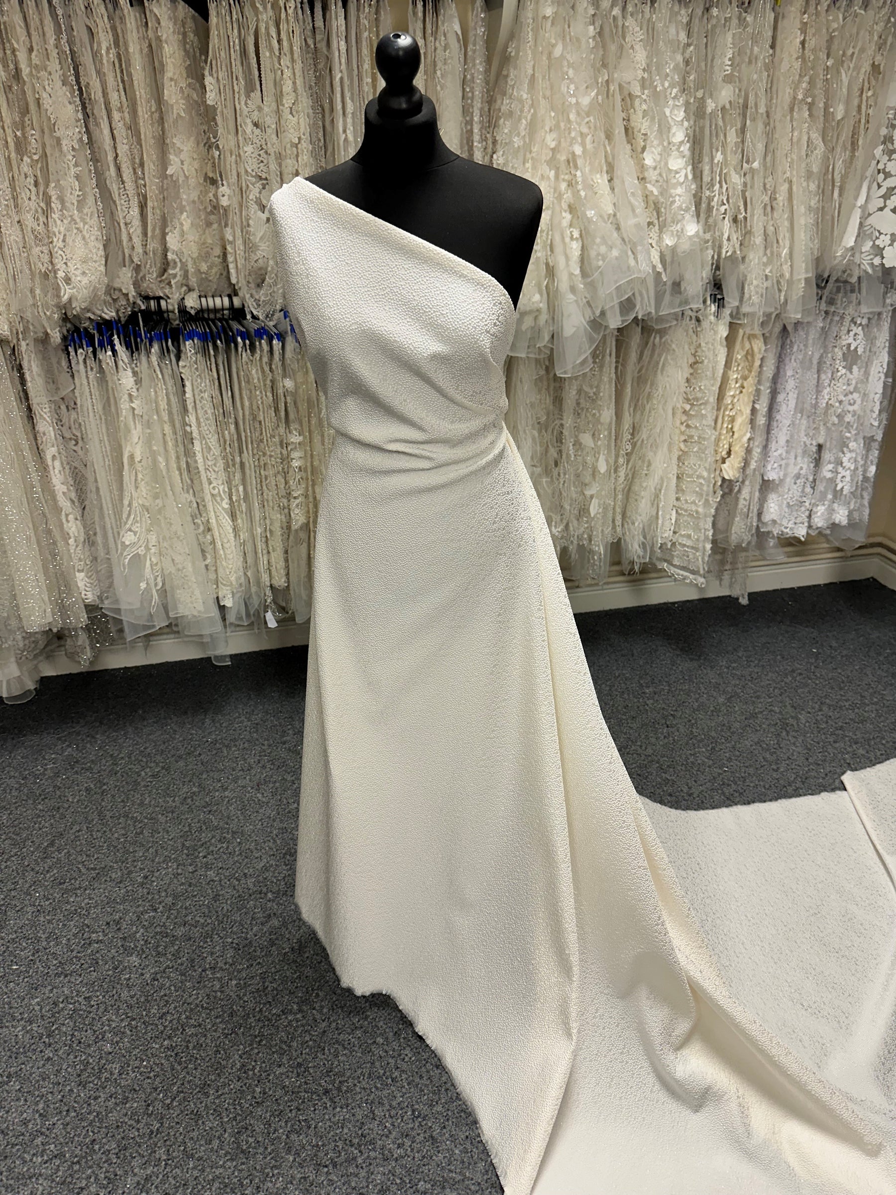 Elfenbeinfarbener Jacquard-Punktstoff – Joviality