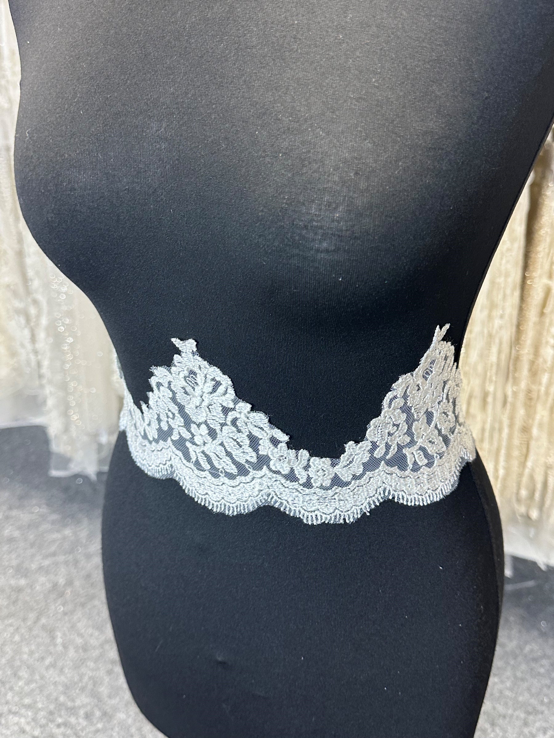 Elfenbein bestickter Spitzenbesatz – Dominique