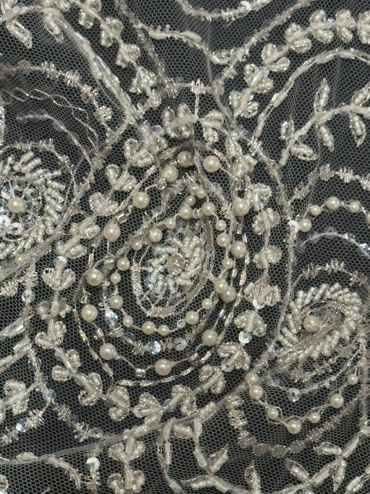 Elfenbeinfarbene Perlenspitze - Charlotte (CF)