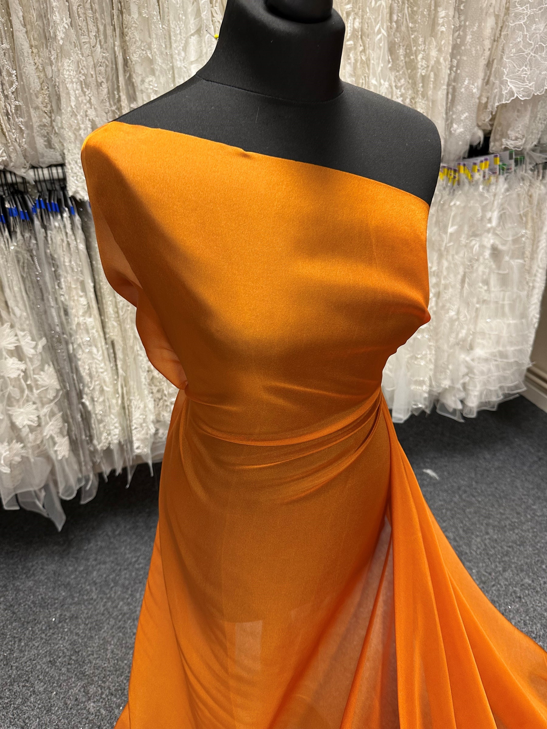 Kastanienbrauner Polyester-Chiffon - Honesty