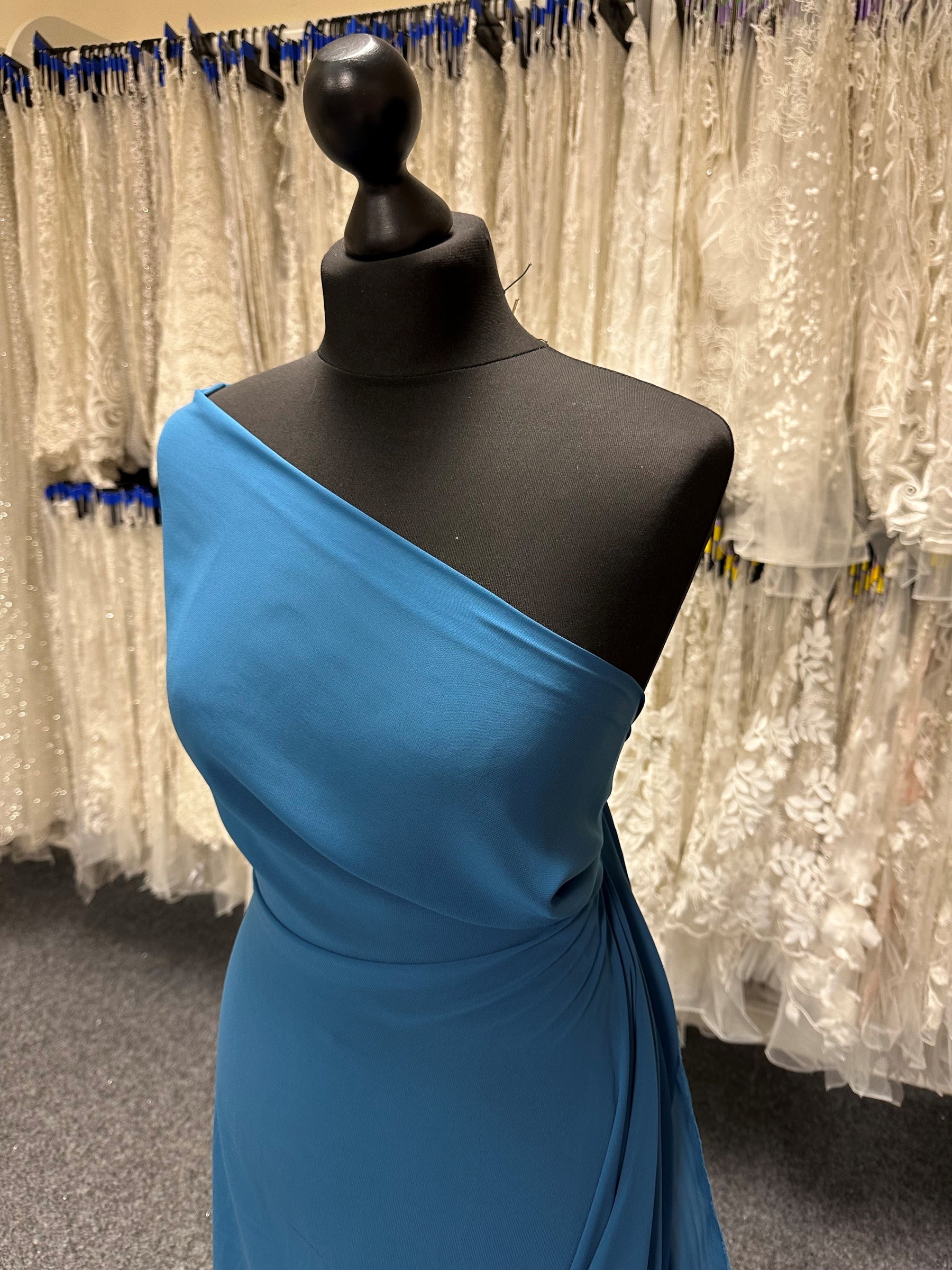 Blaugrüner Polyester-Chiffon-Stoff – Serendipity