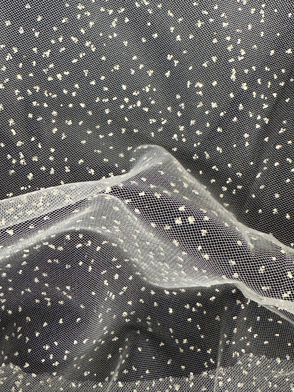 Weißer Glitzertüll - Blinder