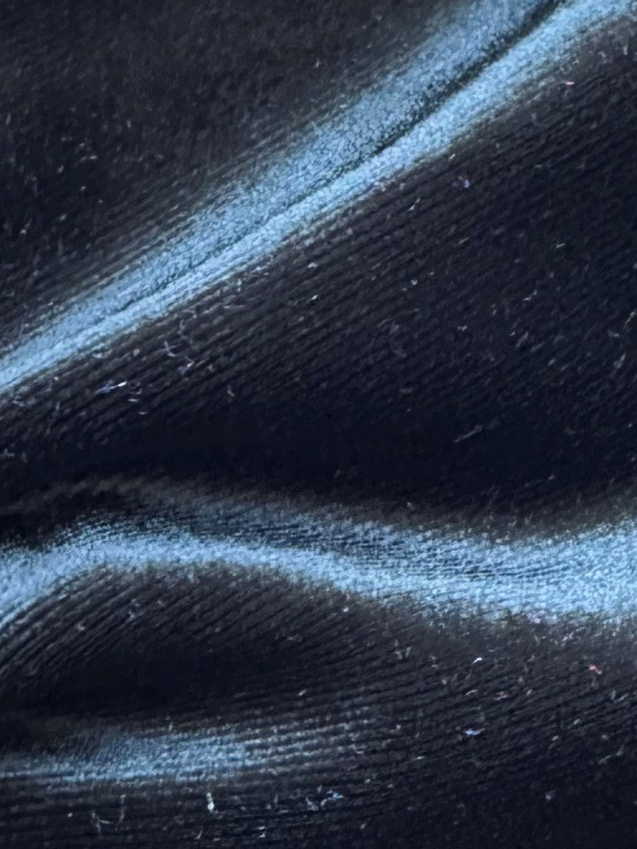 Schwarzer Stretch-Seidensamt - Carlotta