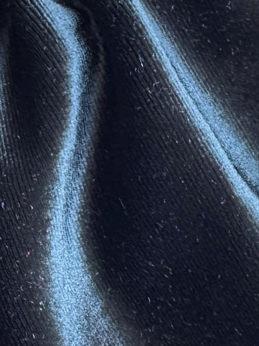 Schwarzer Stretch-Seidensamt - Carlotta