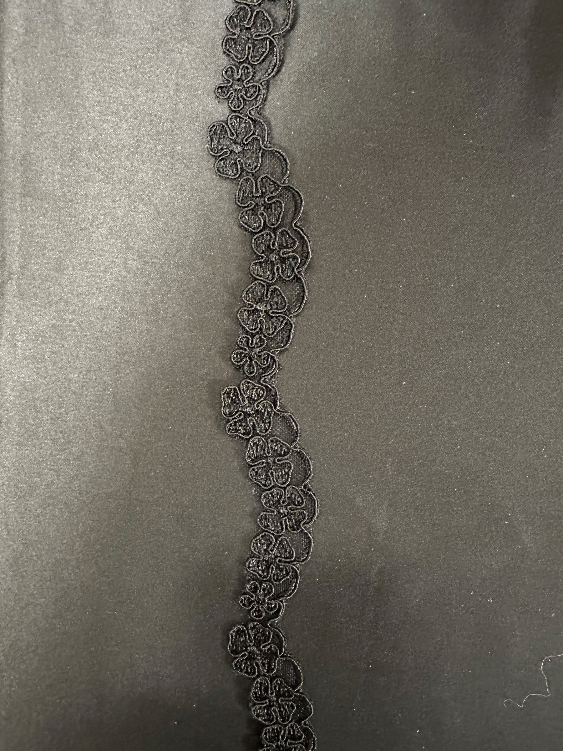 Black Corded Lace Trim - Nightfall