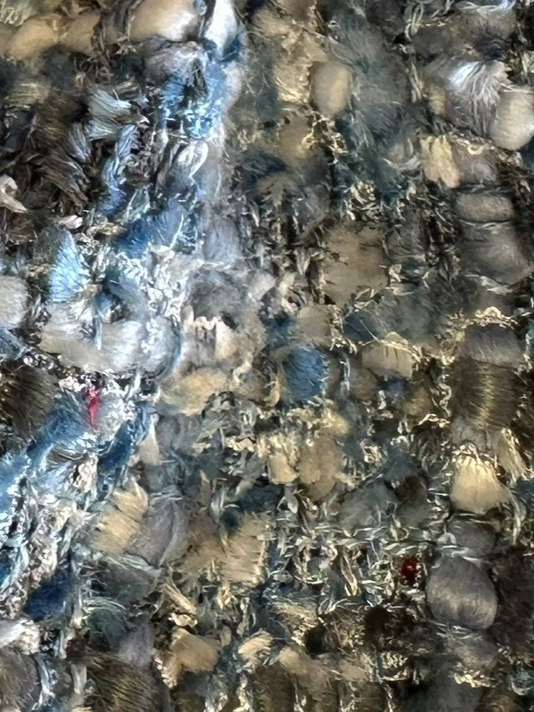 Blaugrauer, strukturierter Viskosestoff - Gabrielle