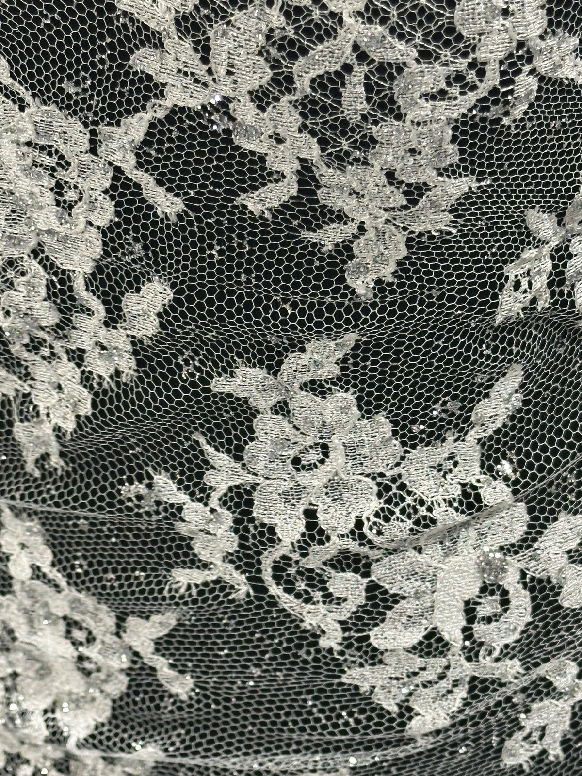 Chantilly-Spitze in Elfenbein und Silber – Natasha