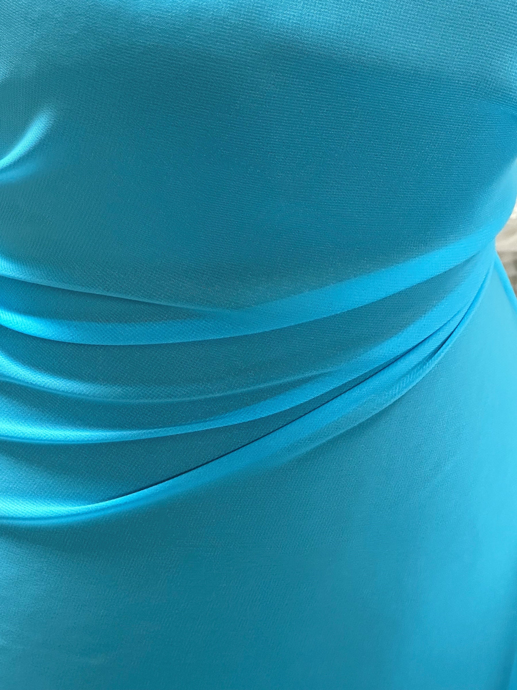 Türkisfarbener Polyester-Chiffon – Benevolence