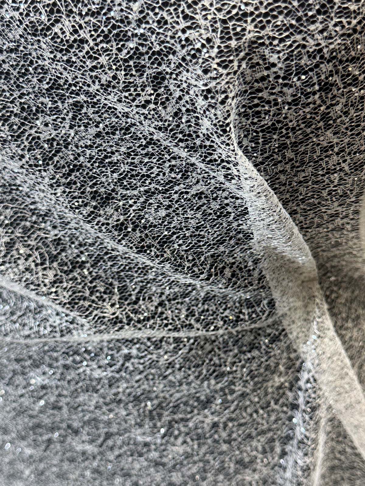 Elfenbeinfarbener Glitzertüll - Saylor