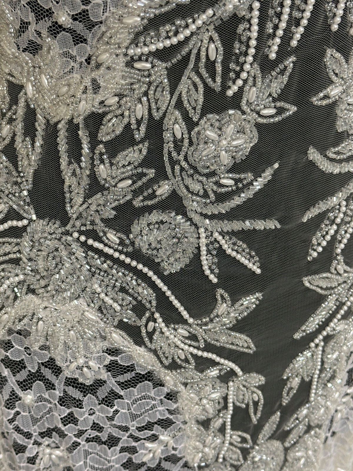 Elfenbeinfarbene Perlenspitze - Kelly