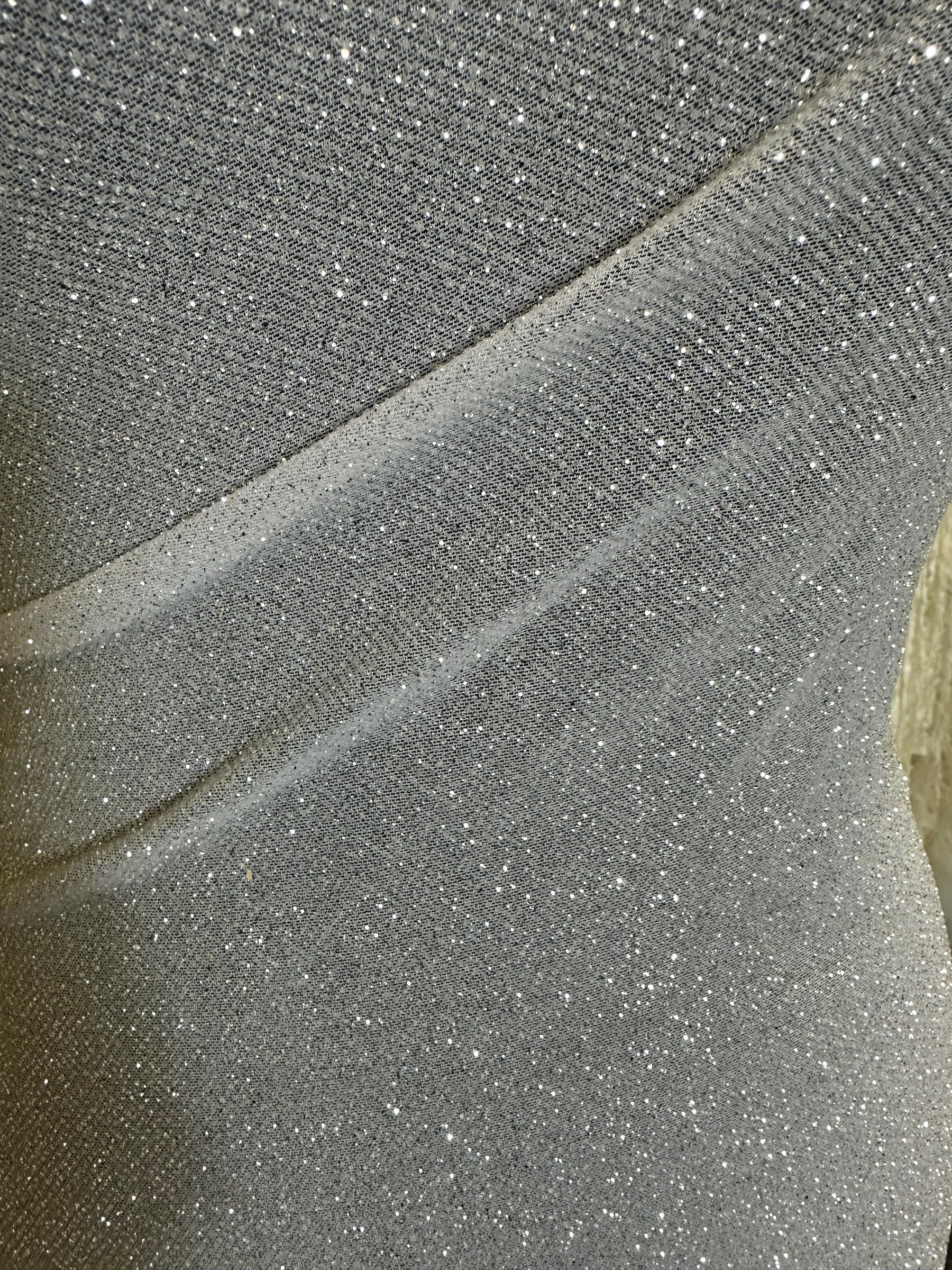 Elfenbeinfarbener Stretch-Glitzer-Tüll - Luxur