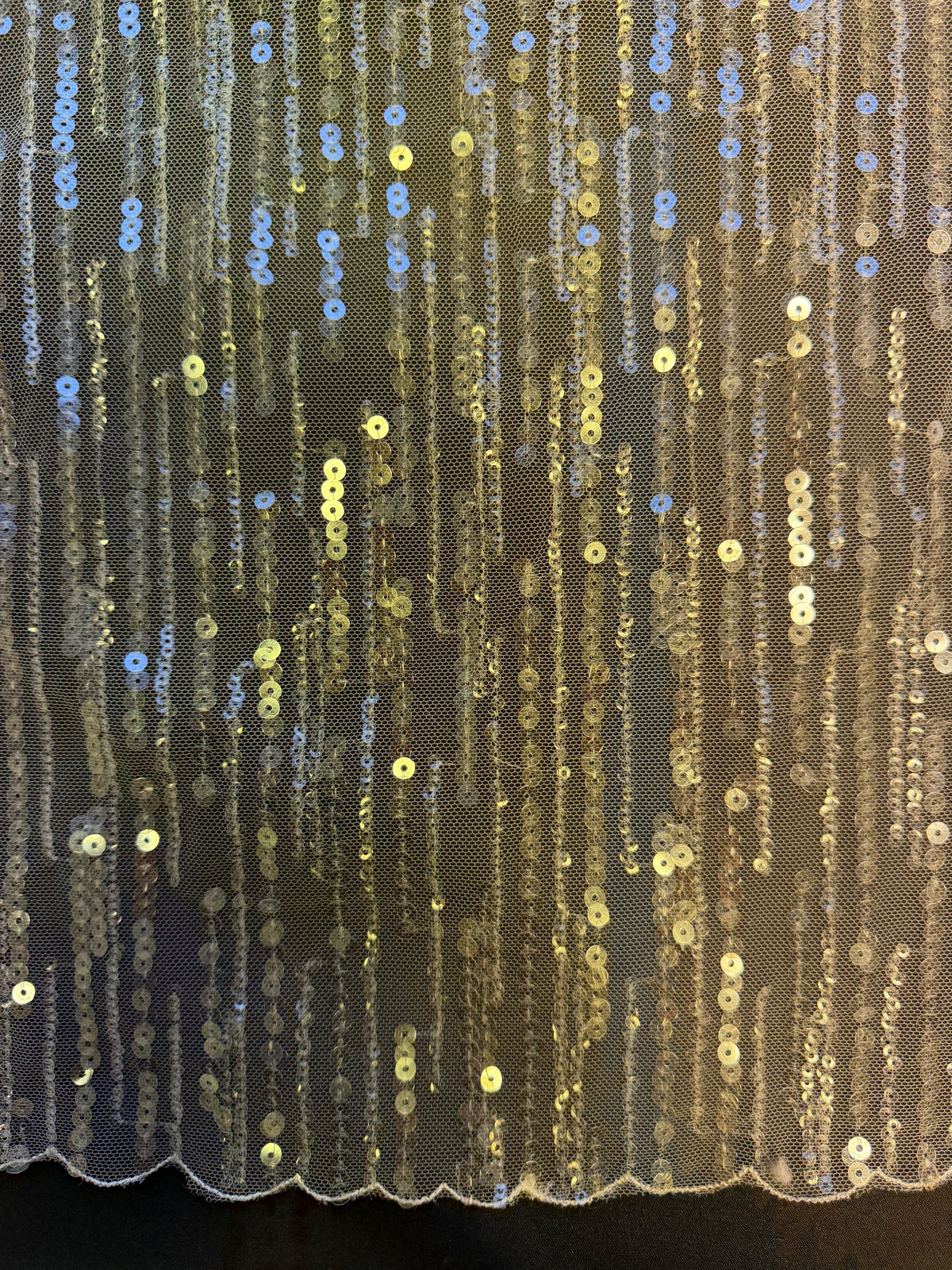 Elfenbeinfarbene Paillettenspitze - EB3016