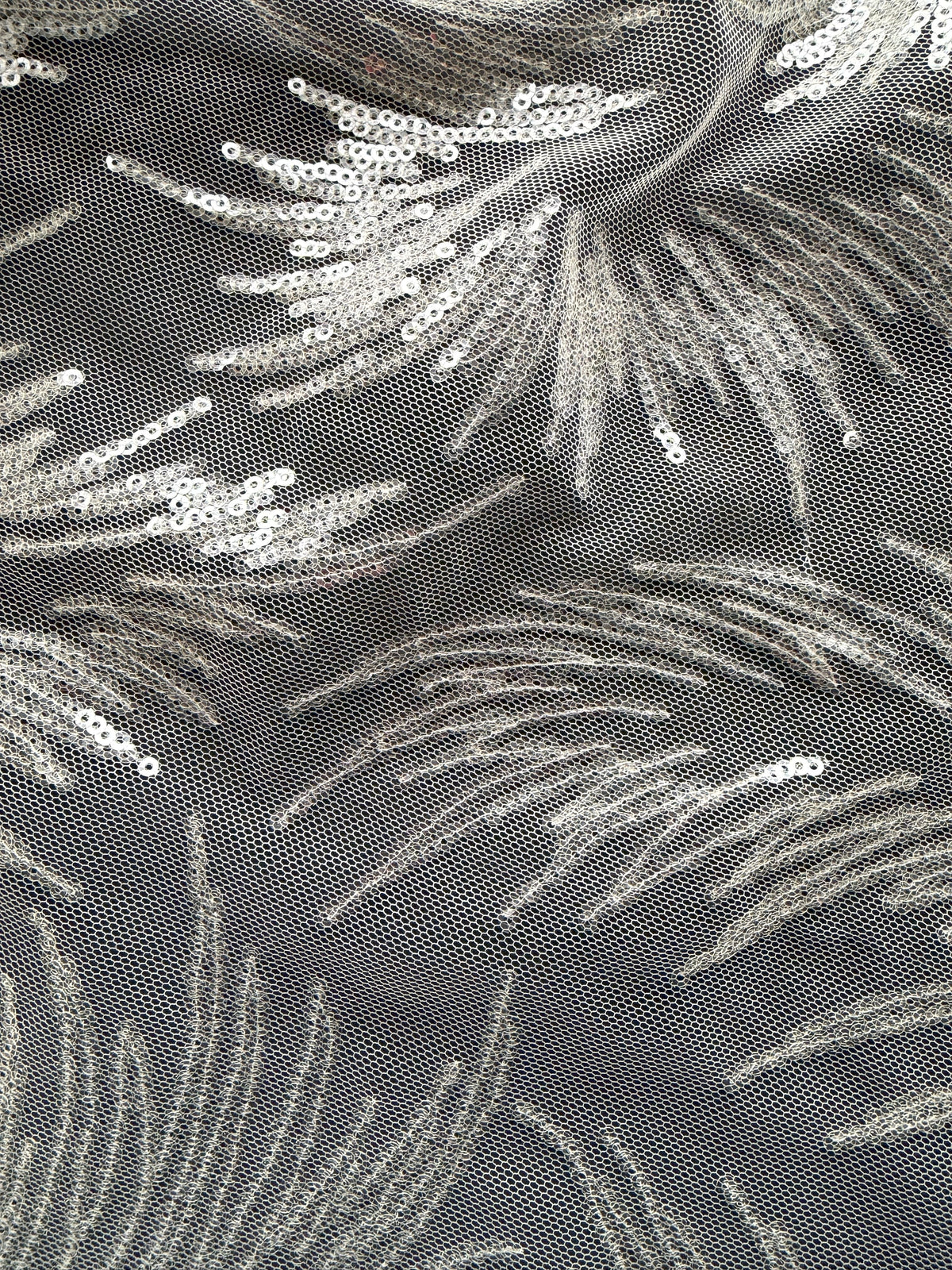 Elfenbeinfarbene Paillettenspitze - EB3031