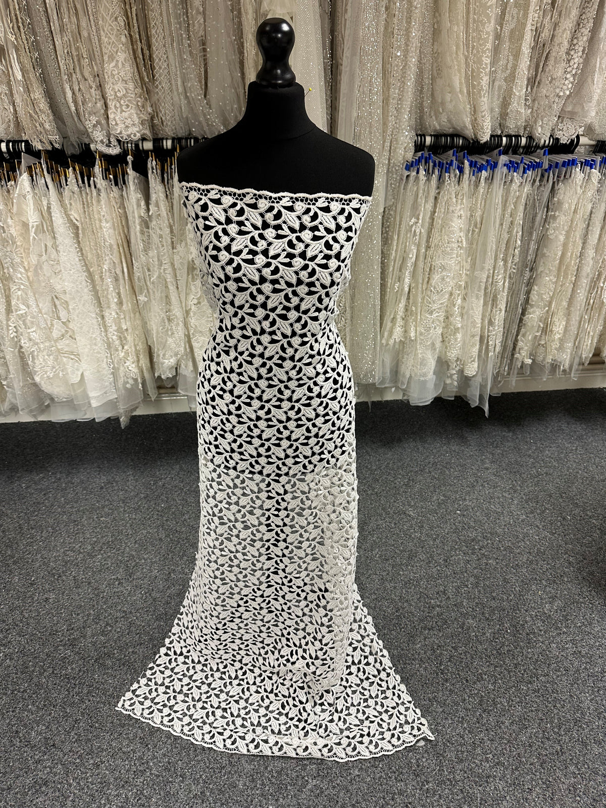 Elfenbeinfarbene Glitzer-Guipure-Spitze - Izzy