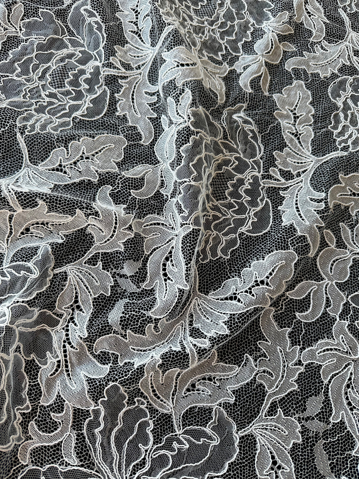 Elfenbeinfarbene Chantilly-Spitze mit Kordel - Terri