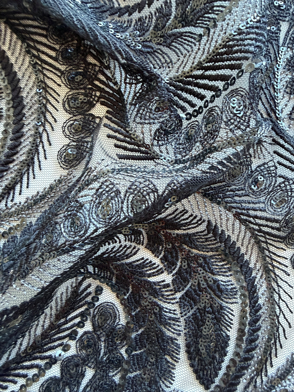 Schwarze Paillettenspitze - EB3048