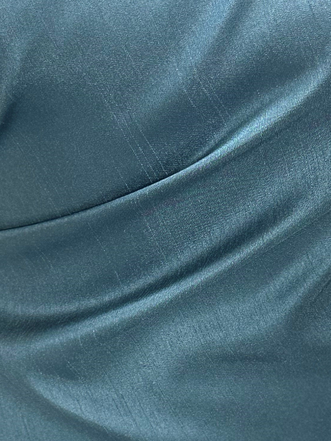 Blaugrünes Dupion mit Polyester-Satin-Rückseite – Klarheit