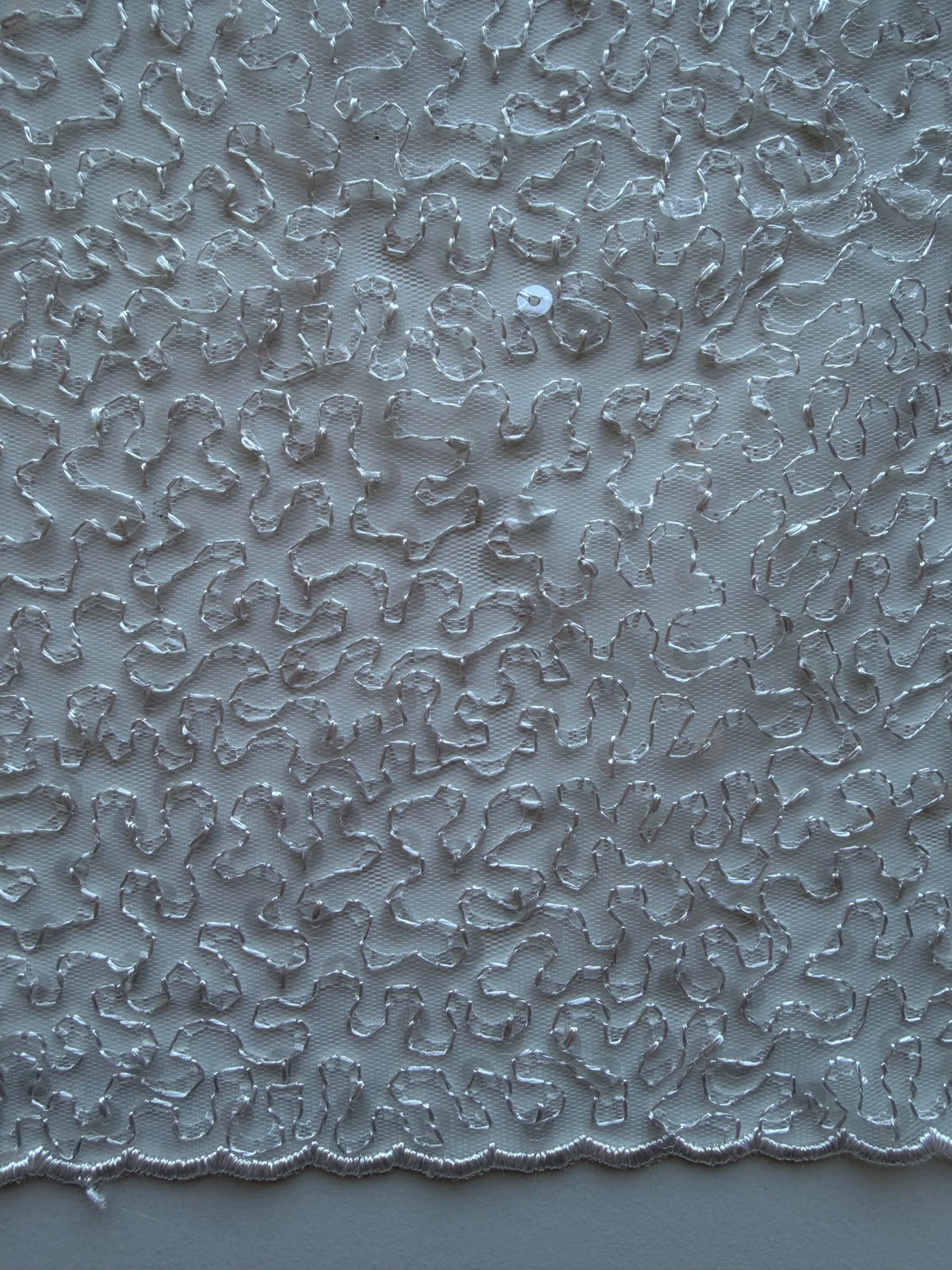 Muschelrosa bestickter Paillettentüll – EB3001