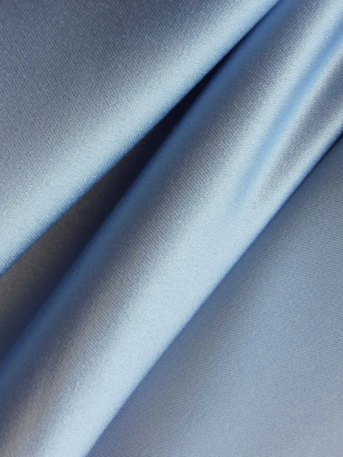 Himmelblauer Polyester-Duchesse-Satin – Contessa