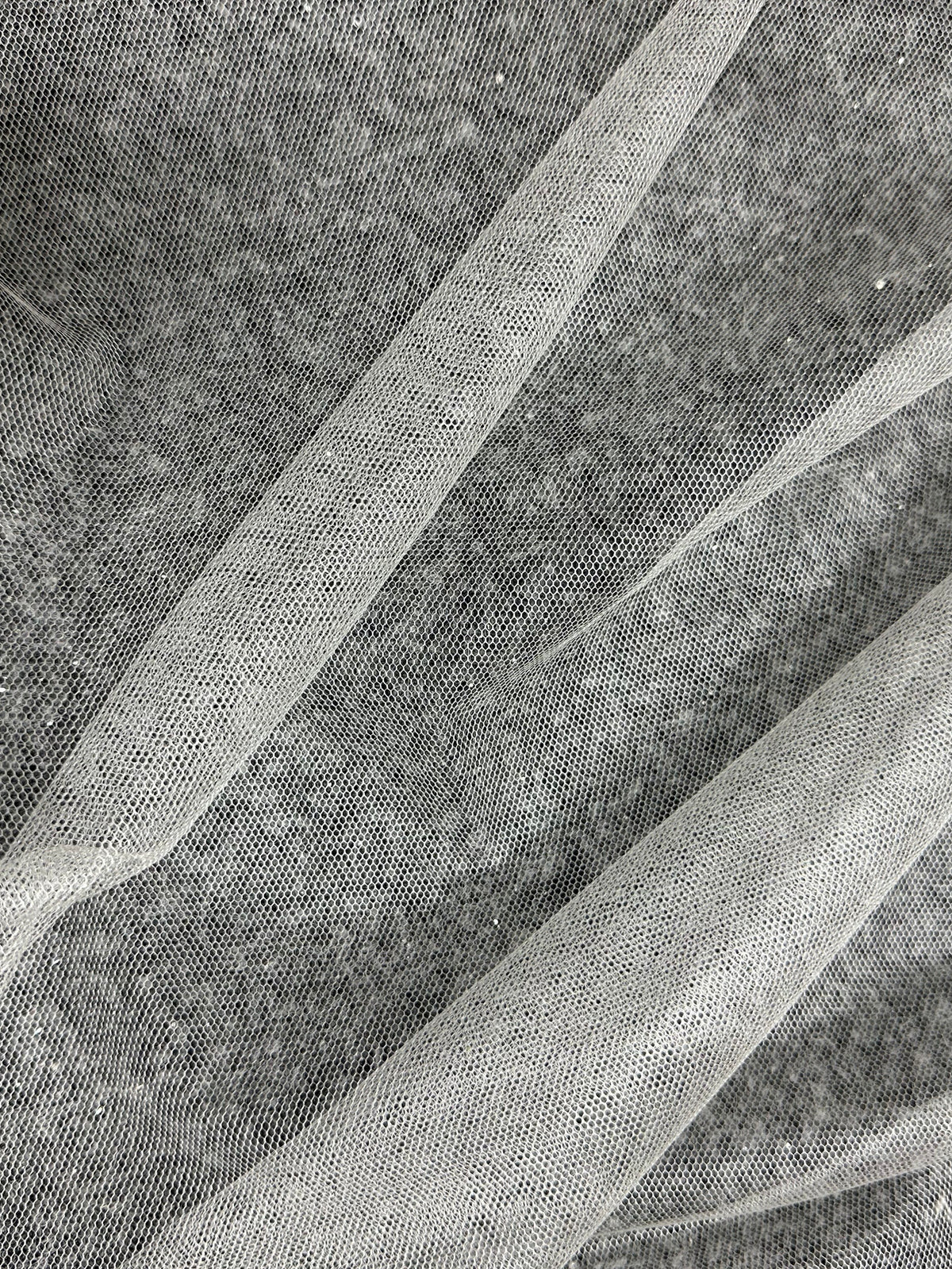 Elfenbeinfarbener Seidentüll - TU0067