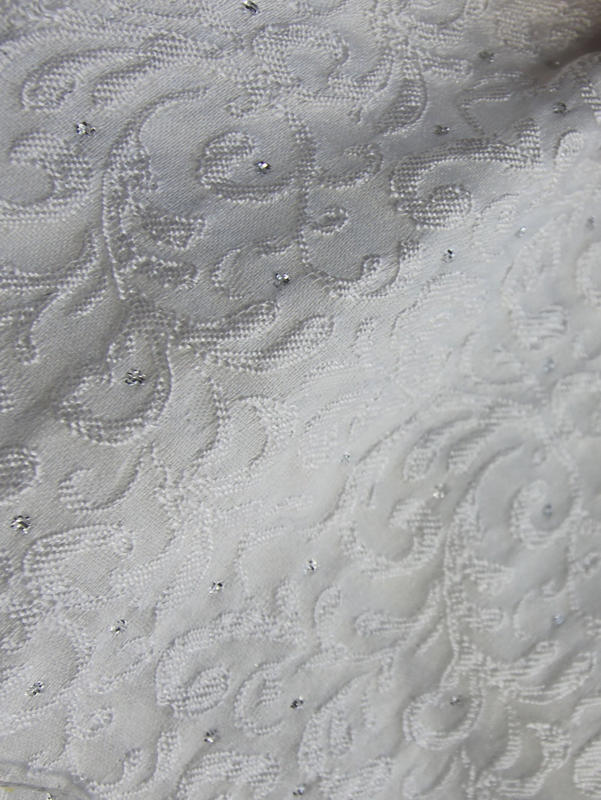 Weißer Jacquard-Brokat mit silbernen Punkten - Immobile