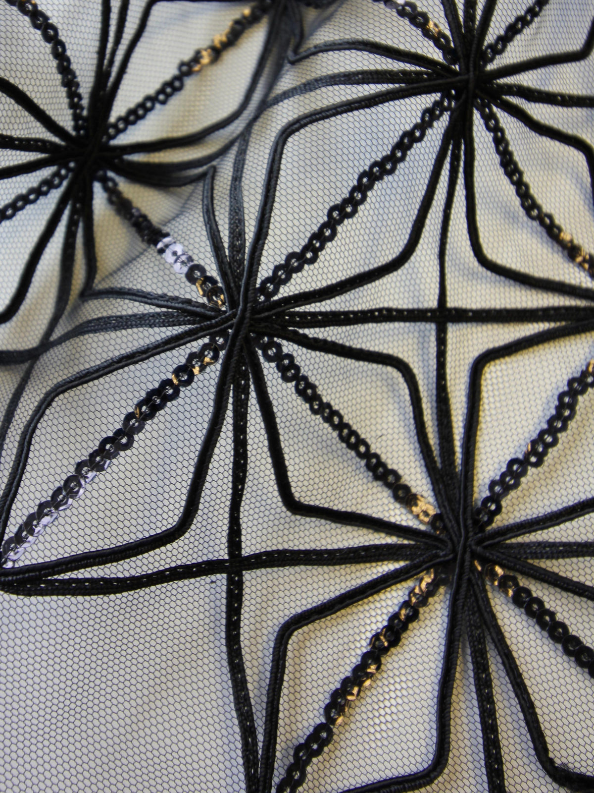 Schwarze Paillettenspitze - Oaklyn